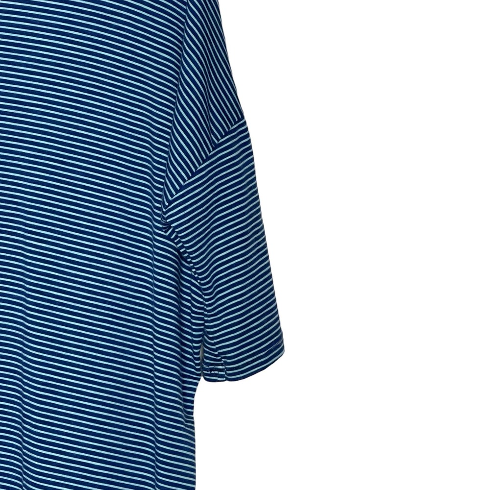 LuLaRoe Tunic Top Size XS Blue White Striped Womens Stretch‎ Blend SS T-Shirt - Picture 3 of 9